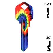 Happy Keys- Tie-Dye Key (Choose Keyway) Residential-Commercial Key Howard Keys