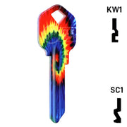 Happy Keys- Tie-Dye Key (Choose Keyway) Residential-Commercial Key Howard Keys