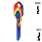 Happy Keys- Tie-Dye Key (Choose Keyway) Residential-Commercial Key Howard Keys
