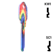 Happy Keys- Tie-Dye Key (Choose Keyway) Residential-Commercial Key Howard Keys
