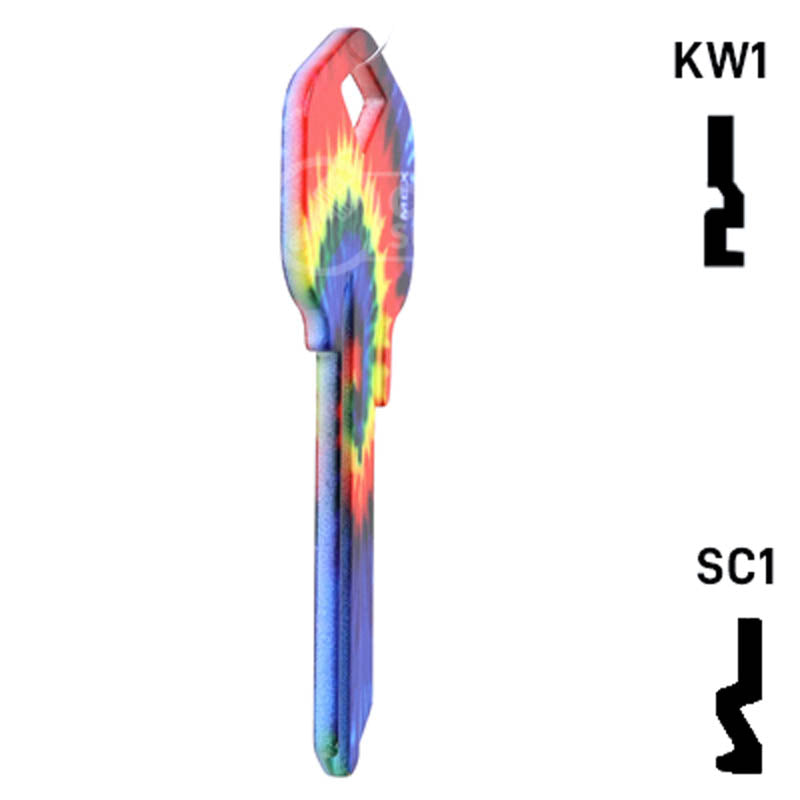 Happy Keys- Tie-Dye Key (Choose Keyway) Residential-Commercial Key Howard Keys