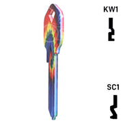 Happy Keys- Tie-Dye Key (Choose Keyway) Residential-Commercial Key Howard Keys