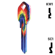 Happy Keys- Tie-Dye Key (Choose Keyway) Residential-Commercial Key Howard Keys
