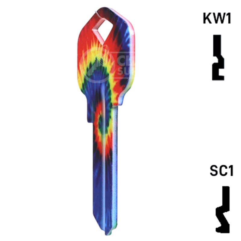 Happy Keys- Tie-Dye Key (Choose Keyway) Residential-Commercial Key Howard Keys