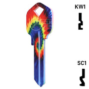 Happy Keys- Tie-Dye Key (Choose Keyway) Residential-Commercial Key Howard Keys