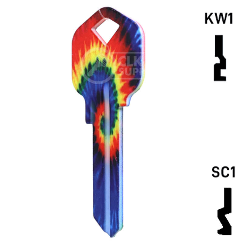 Happy Keys- Tie-Dye Key (Choose Keyway) Residential-Commercial Key Howard Keys