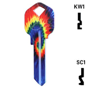 Happy Keys- Tie-Dye Key (Choose Keyway) Residential-Commercial Key Howard Keys