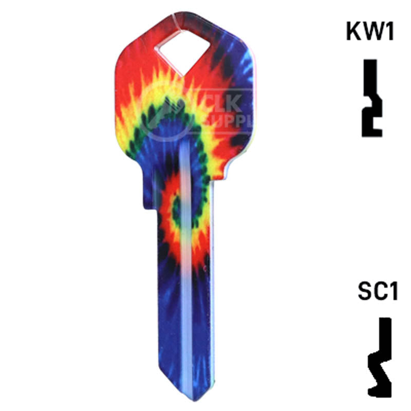 Happy Keys- Tie-Dye Key (Choose Keyway) Residential-Commercial Key Howard Keys