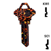 Happy Keys- Tiger Print Key (Choose Keyway) Residential-Commercial Key Howard Keys