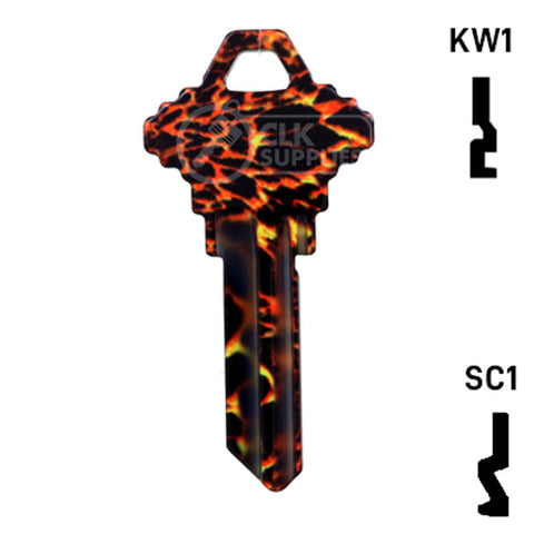 Happy Keys- Tiger Print Key (Choose Keyway) Residential-Commercial Key Howard Keys