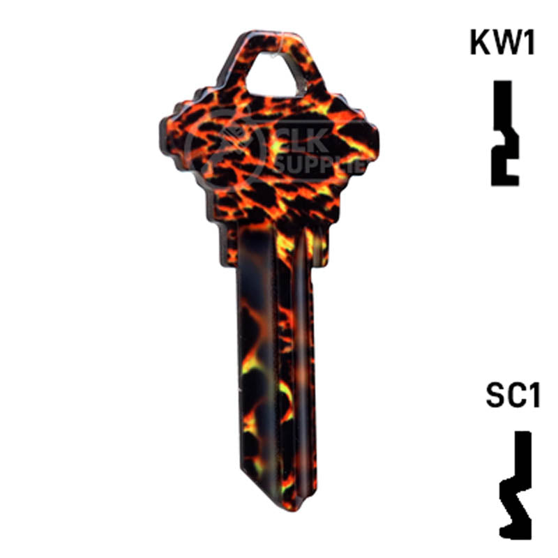 Happy Keys- Tiger Print Key (Choose Keyway) Residential-Commercial Key Howard Keys
