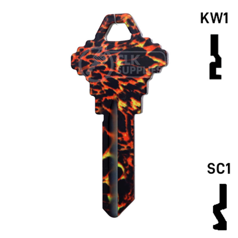 Happy Keys- Tiger Print Key (Choose Keyway) Residential-Commercial Key Howard Keys