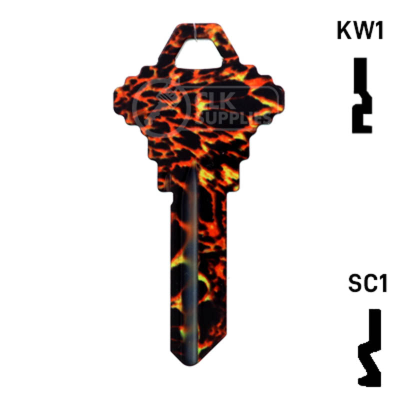 Happy Keys- Tiger Print Key (Choose Keyway) Residential-Commercial Key Howard Keys