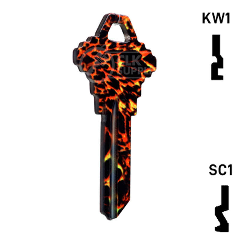 Happy Keys- Tiger Print Key (Choose Keyway) Residential-Commercial Key Howard Keys