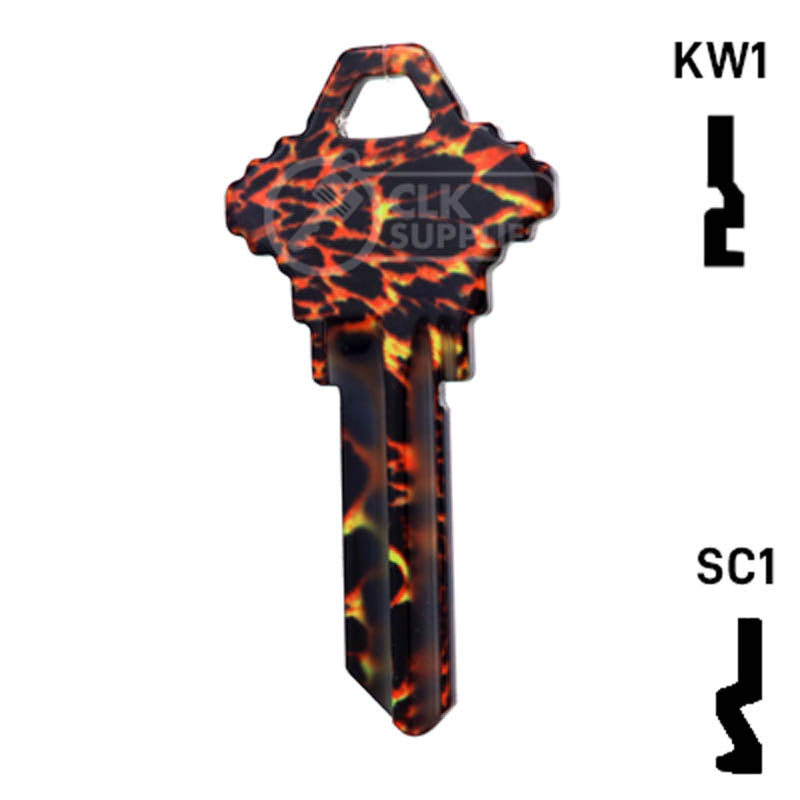 Happy Keys- Tiger Print Key (Choose Keyway) Residential-Commercial Key Howard Keys