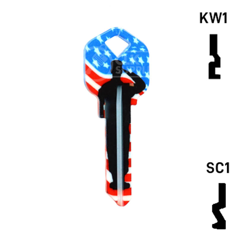 Happy Keys- US Salute Key (Choose Keyway) Residential-Commercial Key Howard Keys