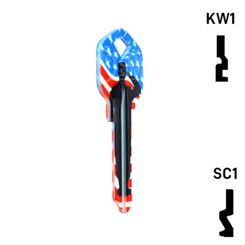 Happy Keys- US Salute Key (Choose Keyway) Residential-Commercial Key Howard Keys