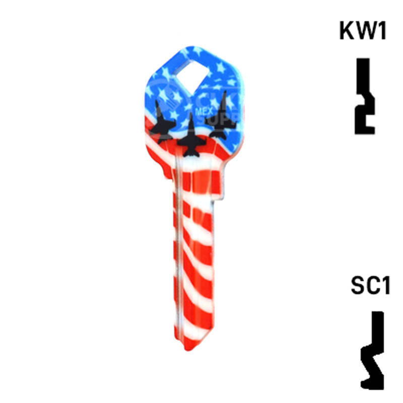 Happy Keys- US Salute Key (Choose Keyway) Residential-Commercial Key Howard Keys
