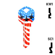 Happy Keys- US Salute Key (Choose Keyway) Residential-Commercial Key Howard Keys