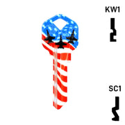 Happy Keys- US Salute Key (Choose Keyway) Residential-Commercial Key Howard Keys