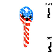 Happy Keys- US Salute Key (Choose Keyway) Residential-Commercial Key Howard Keys
