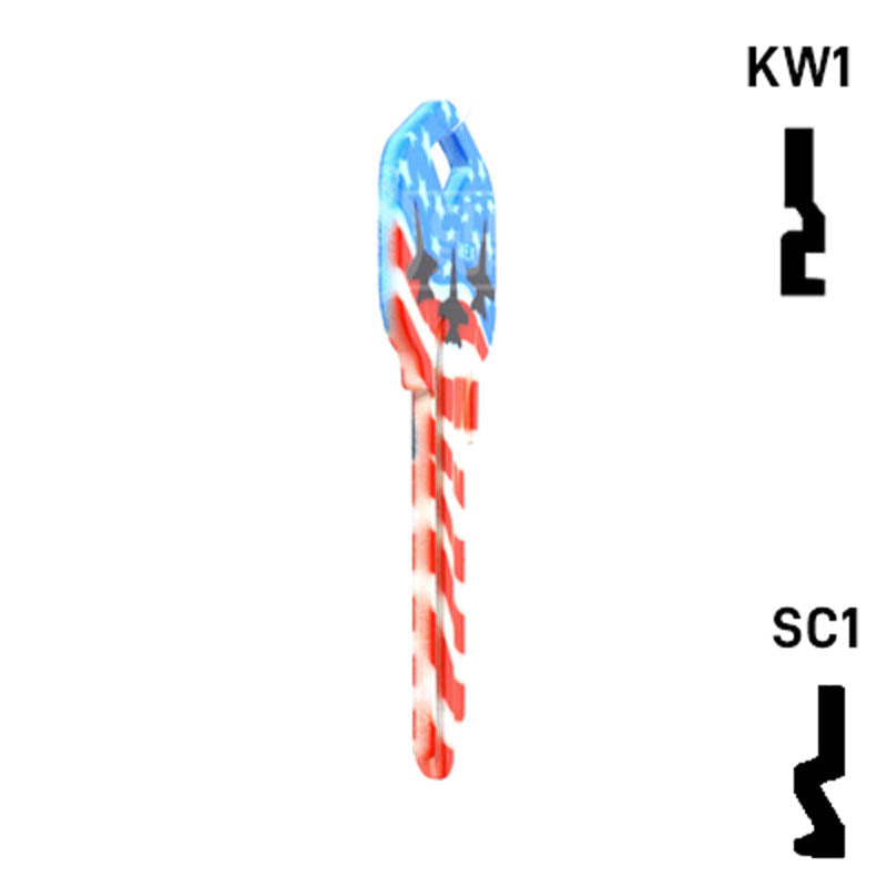 Happy Keys- US Salute Key (Choose Keyway) Residential-Commercial Key Howard Keys
