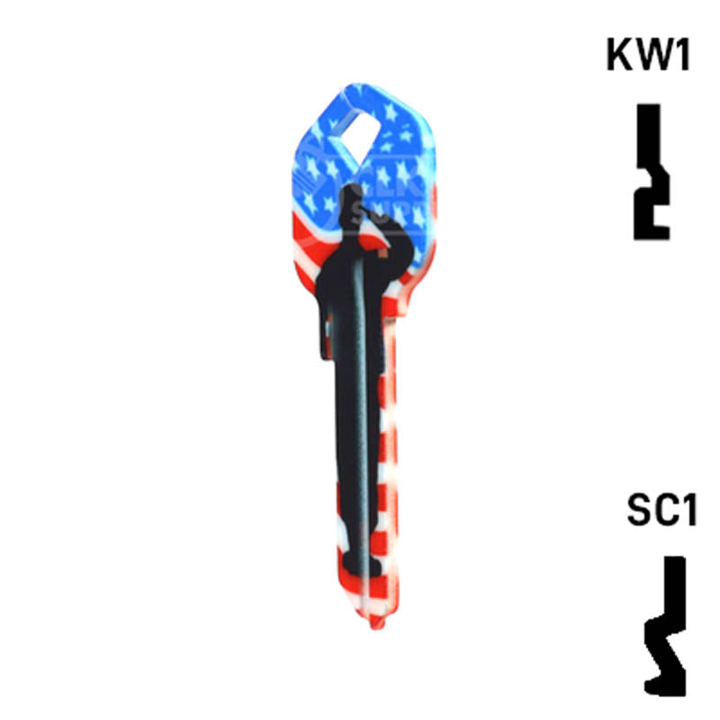 Happy Keys- US Salute Key (Choose Keyway) Residential-Commercial Key Howard Keys