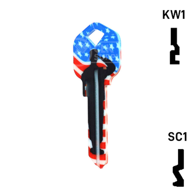 Happy Keys- US Salute Key (Choose Keyway) Residential-Commercial Key Howard Keys