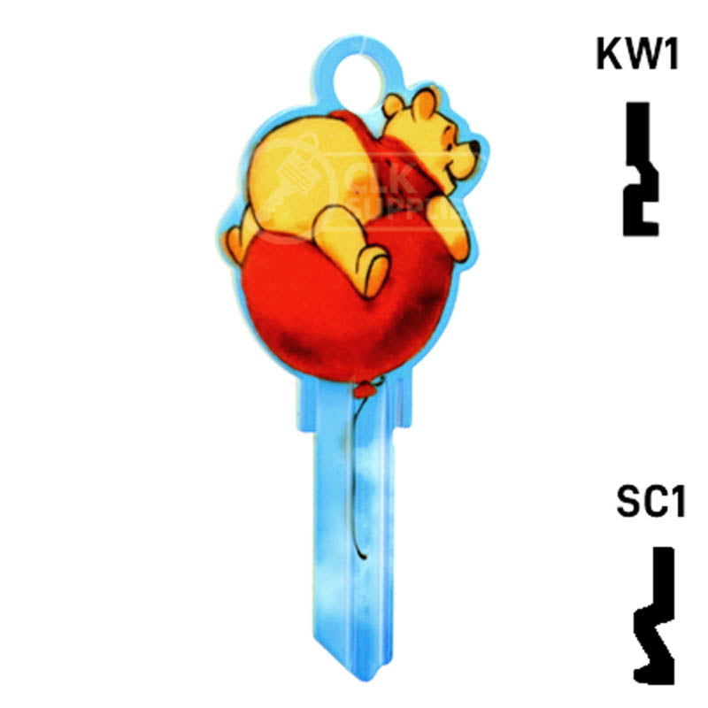 Happy Keys- Winnie the Pooh (Choose Keyway) Residential-Commercial Key Howard Keys