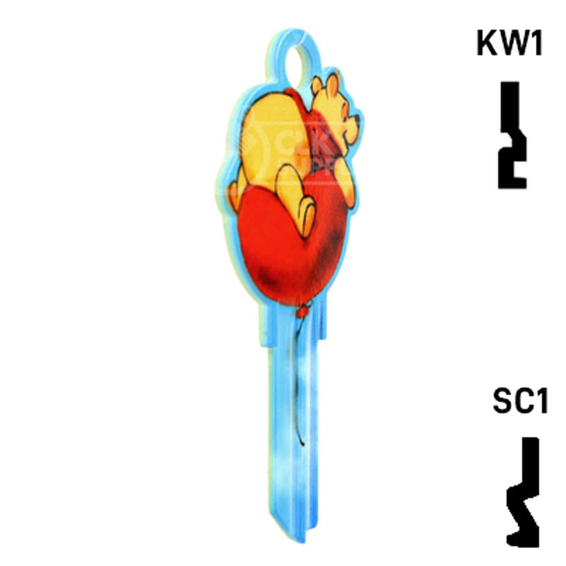 Happy Keys- Winnie the Pooh (Choose Keyway) Residential-Commercial Key Howard Keys
