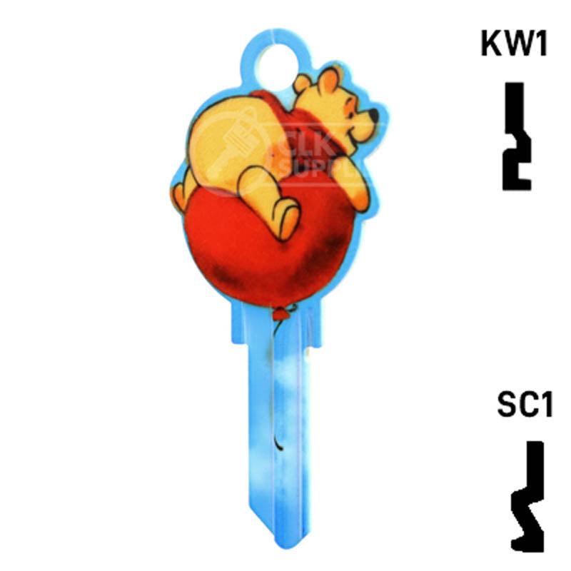 Happy Keys- Winnie the Pooh (Choose Keyway) Residential-Commercial Key Howard Keys