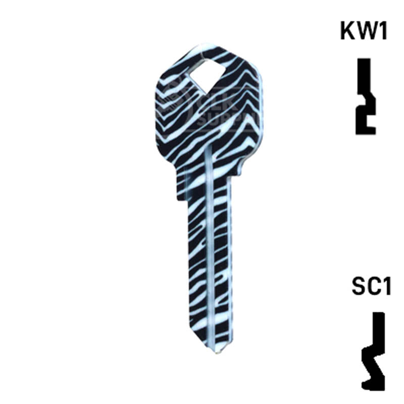 Happy Keys- Zebra Key (Choose Keyway) Residential-Commercial Key Howard Keys