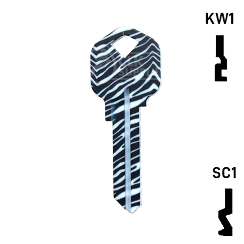 Happy Keys- Zebra Key (Choose Keyway) Residential-Commercial Key Howard Keys