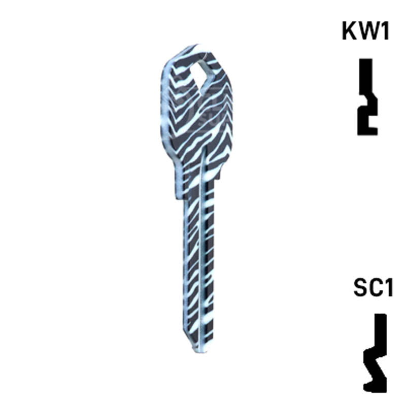 Happy Keys- Zebra Key (Choose Keyway) Residential-Commercial Key Howard Keys