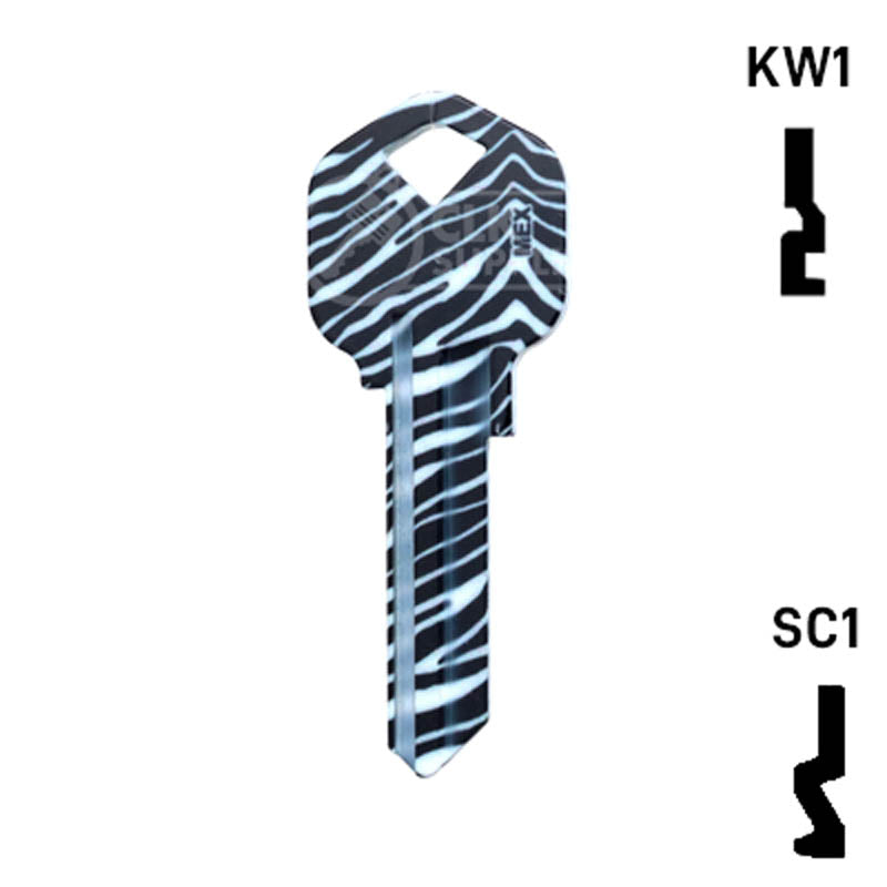 Happy Keys- Zebra Key (Choose Keyway) Residential-Commercial Key Howard Keys