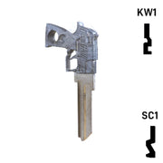 Key Art Pistol Key - Choose Keyway SC1 or KW1/KW10 Residential-Commercial Key Gun Keys