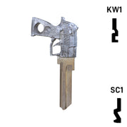 Key Art Pistol Key - Choose Keyway SC1 or KW1/KW10 Residential-Commercial Key Gun Keys