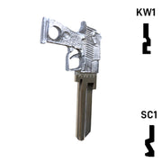 Key Art Pistol Key - Choose Keyway SC1 or KW1/KW10 Residential-Commercial Key Gun Keys