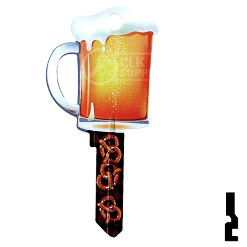 Key Shapes -BEER MUG- Kwikset Key Residential-Commercial Key Lucky Line