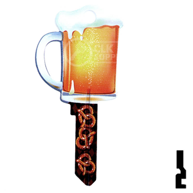Key Shapes -BEER MUG- Kwikset Key Residential-Commercial Key Lucky Line