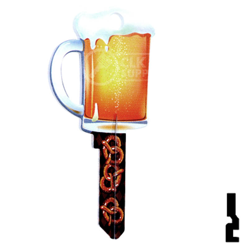 Key Shapes -BEER MUG- Kwikset Key Residential-Commercial Key Lucky Line