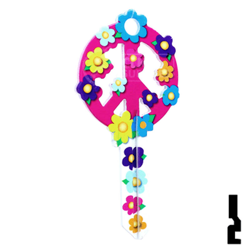 Key Shapes -PEACE SIGN- Kwikset Key Residential-Commercial Key Lucky Line