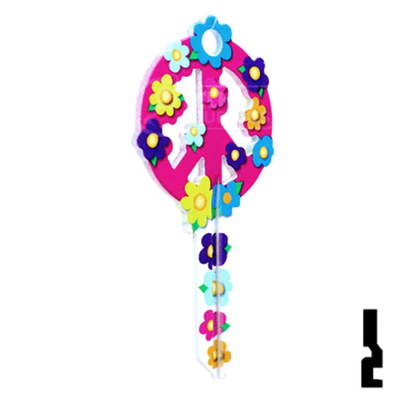 Key Shapes -PEACE SIGN- Kwikset Key Residential-Commercial Key Lucky Line