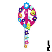 Key Shapes -PEACE SIGN- Kwikset Key Residential-Commercial Key Lucky Line