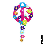 Key Shapes -PEACE SIGN- Kwikset Key Residential-Commercial Key Lucky Line