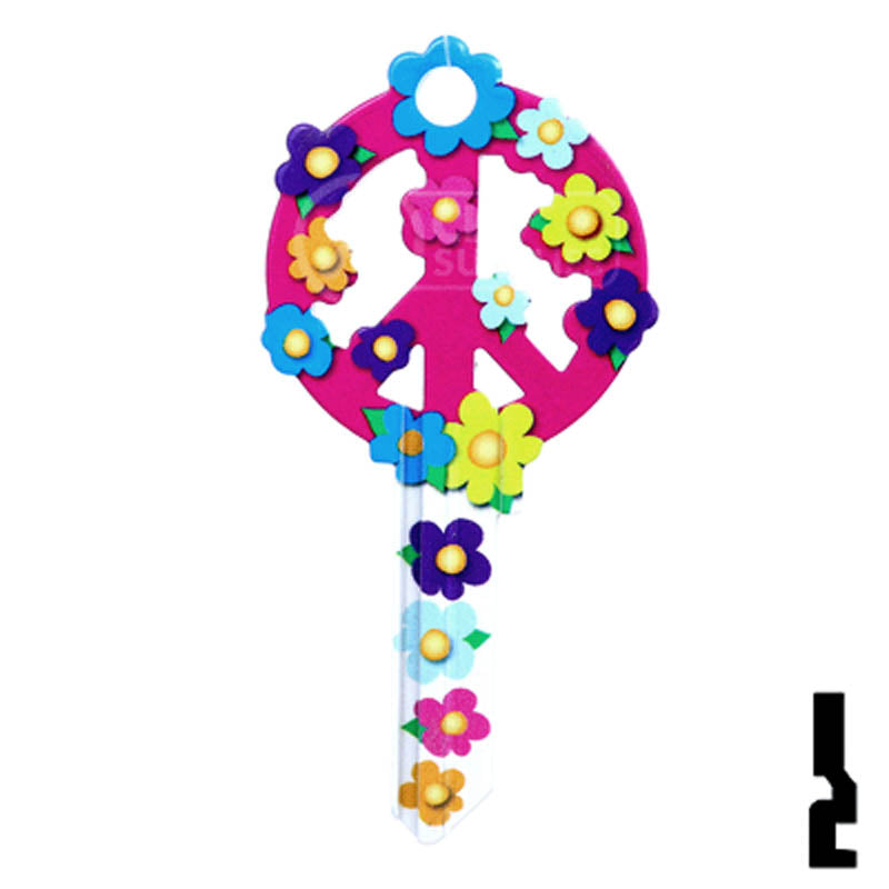 Key Shapes -PEACE SIGN- Kwikset Key Residential-Commercial Key Lucky Line