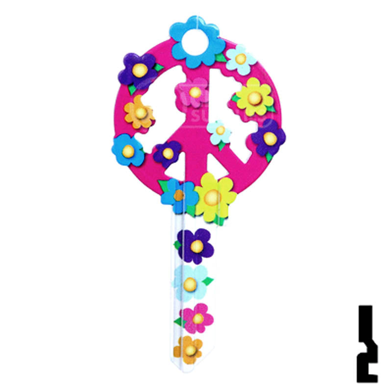 Key Shapes -PEACE SIGN- Kwikset Key Residential-Commercial Key Lucky Line