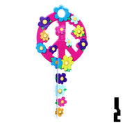 Key Shapes -PEACE SIGN- Kwikset Key Residential-Commercial Key Lucky Line