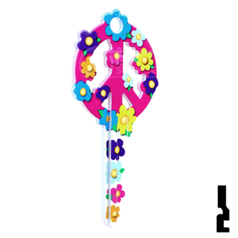 Key Shapes -PEACE SIGN- Kwikset Key Residential-Commercial Key Lucky Line