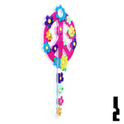 Key Shapes -PEACE SIGN- Kwikset Key Residential-Commercial Key Lucky Line